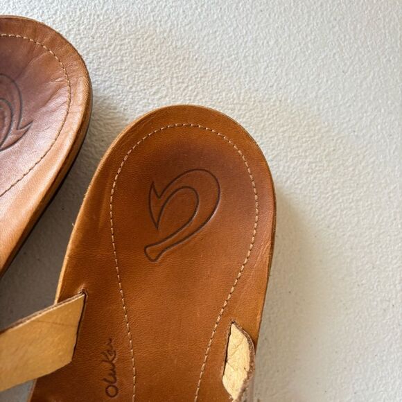 Olukai U’i Ko’o Gold Leather Sandals Women’s Sz 9 - Picture 6 of 10